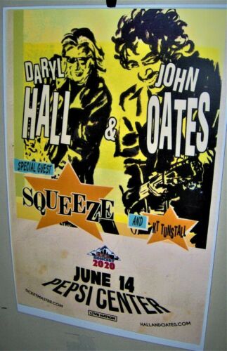 DARYL HALL & JOHN OATES in Concert Show Poster Denver Co June 14th 2020 SQUEEZE