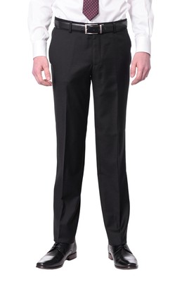 Мужские однотонные черные шерстяные классические брюки очень узкого кроя с плоской передней частью