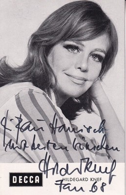 Hildegard Knef - DECCA-Karte - original signiert