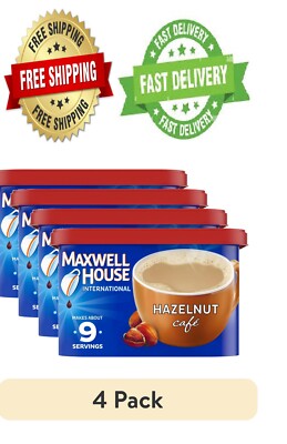 (4 pack) Maxwell House International Hazelnut Cafe Beverage Mix, 9 oz. NEW