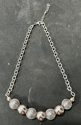 Simona Collini Steel  Faceted Hematite Bead Necklace 18''