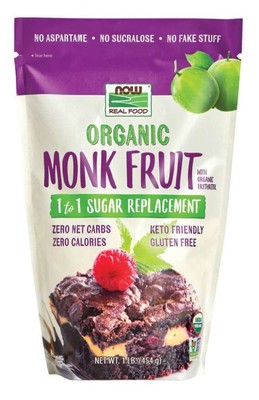 Now Foods Organic Monk Fruit с органическим эритритом, пакет 1,06 фунта