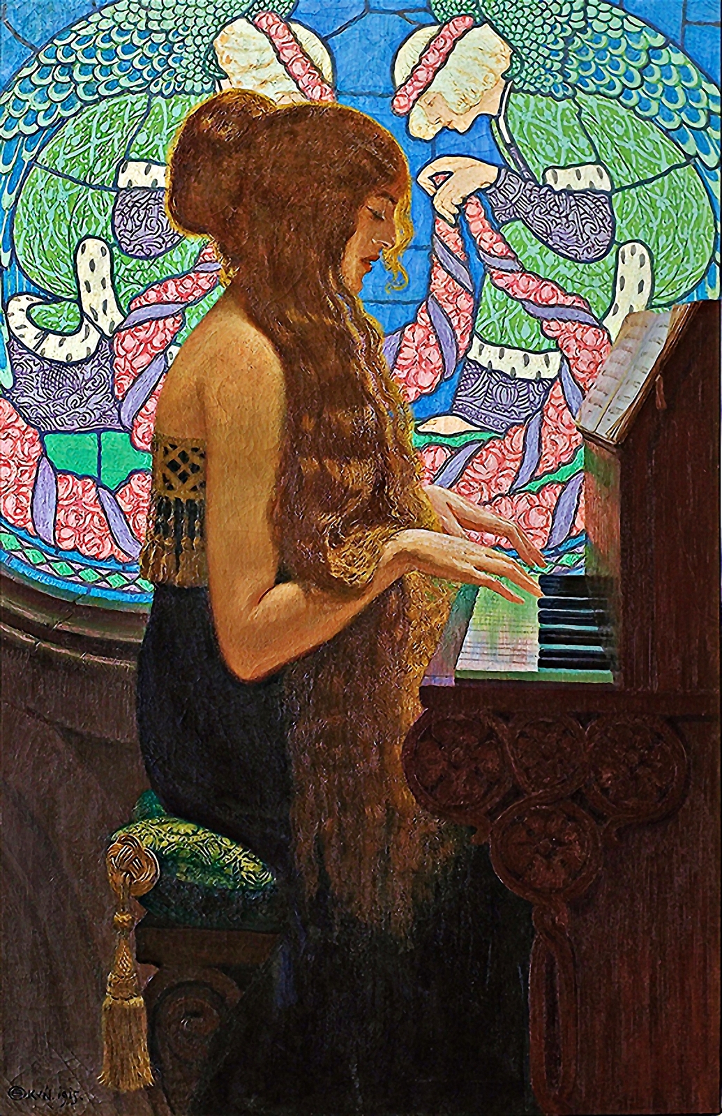 Musica Sacra by Polish Painter Edward Okun. Music Repro on Canvas or Paper