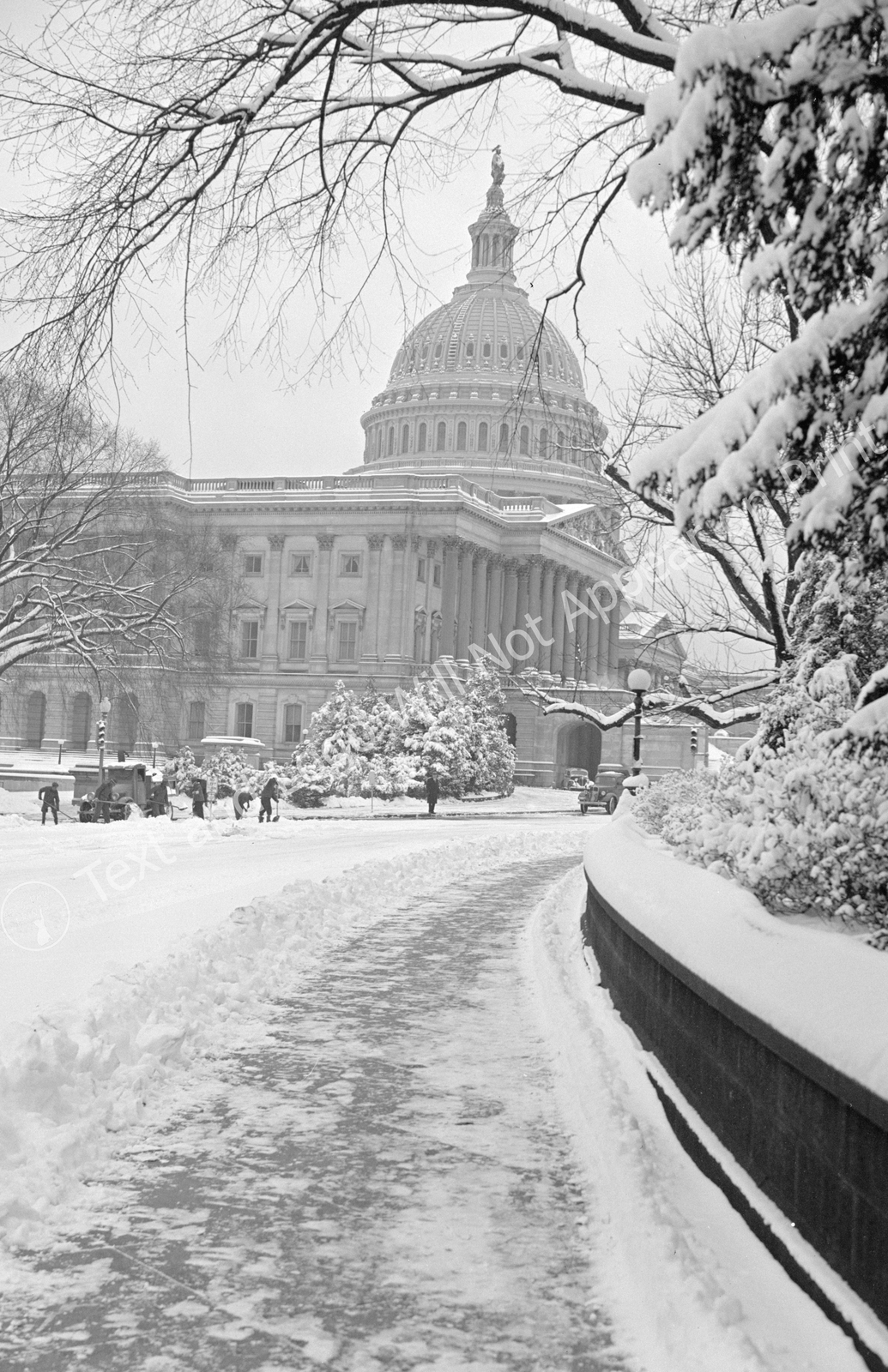 1939 US Capital After a Blizzard, Washington, DC  Old Photo 11" x 17" Reprint