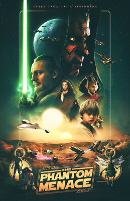 AA4183 Star Wars Episode I The Phantom Menace 1999 Full Cast Movie Poster 11x17