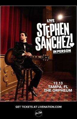 Stephen Sanchez At The Orpheum Tampa Dec 13th- 11x17 Concert Poster Free US Ship
