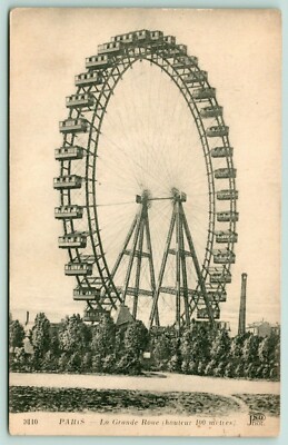 Paris France~La Grande Roue~100 Metre Exposition Ferris Wheel~c1905 Artist PC