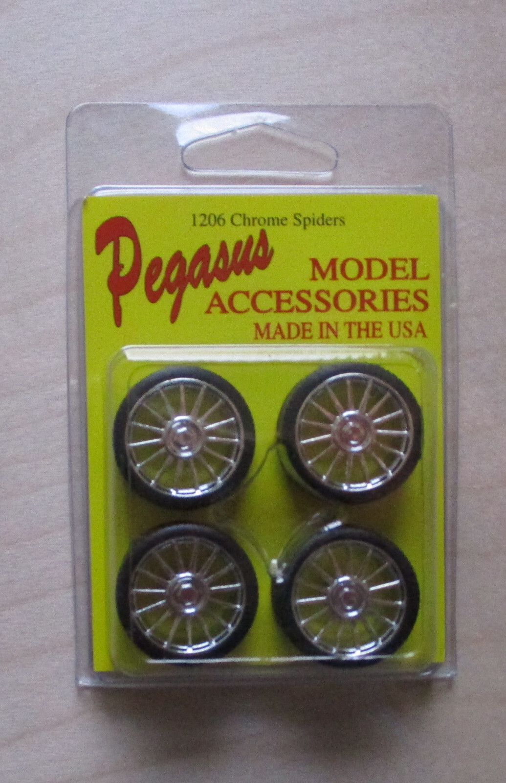 Chrome Spiders Rims w Tires Pegasus 1:24 1:25 Model Car