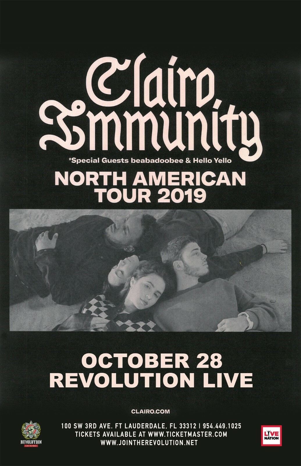 CLAIRO “IMMUNITY NORTH AMERICAN TOUR 2019” FT LAUDERDALE CONCERT 