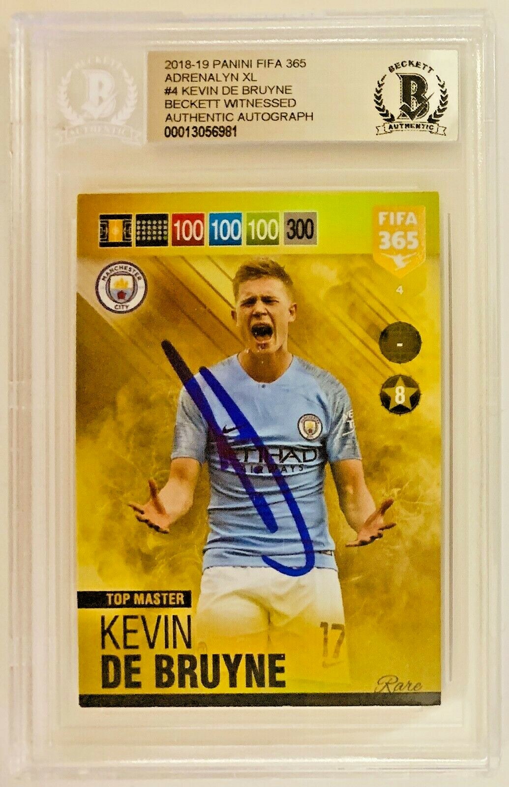 2018/19 Kevin De Bruyne Signed Panini FIFA 365 Adrenalyn #4 2018/19 Kevin De Bruyne Signed Panini FIFA 365 Adrenalyn #4