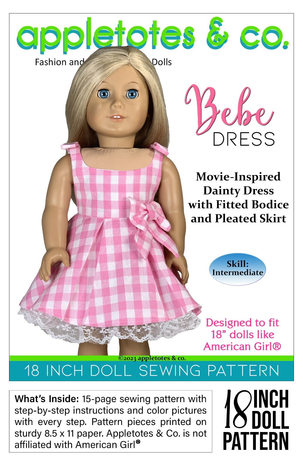 18-inch-doll-clothes-pattern-bebe-dress-fits-18-dolls-such-as-american-girl-ebay