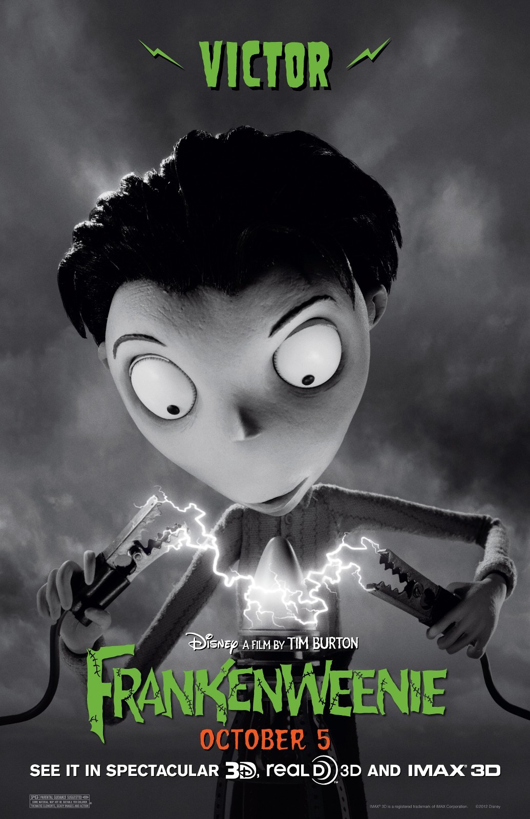 Frankenweenie movie poster print (Victor) : 11 x 17 inches