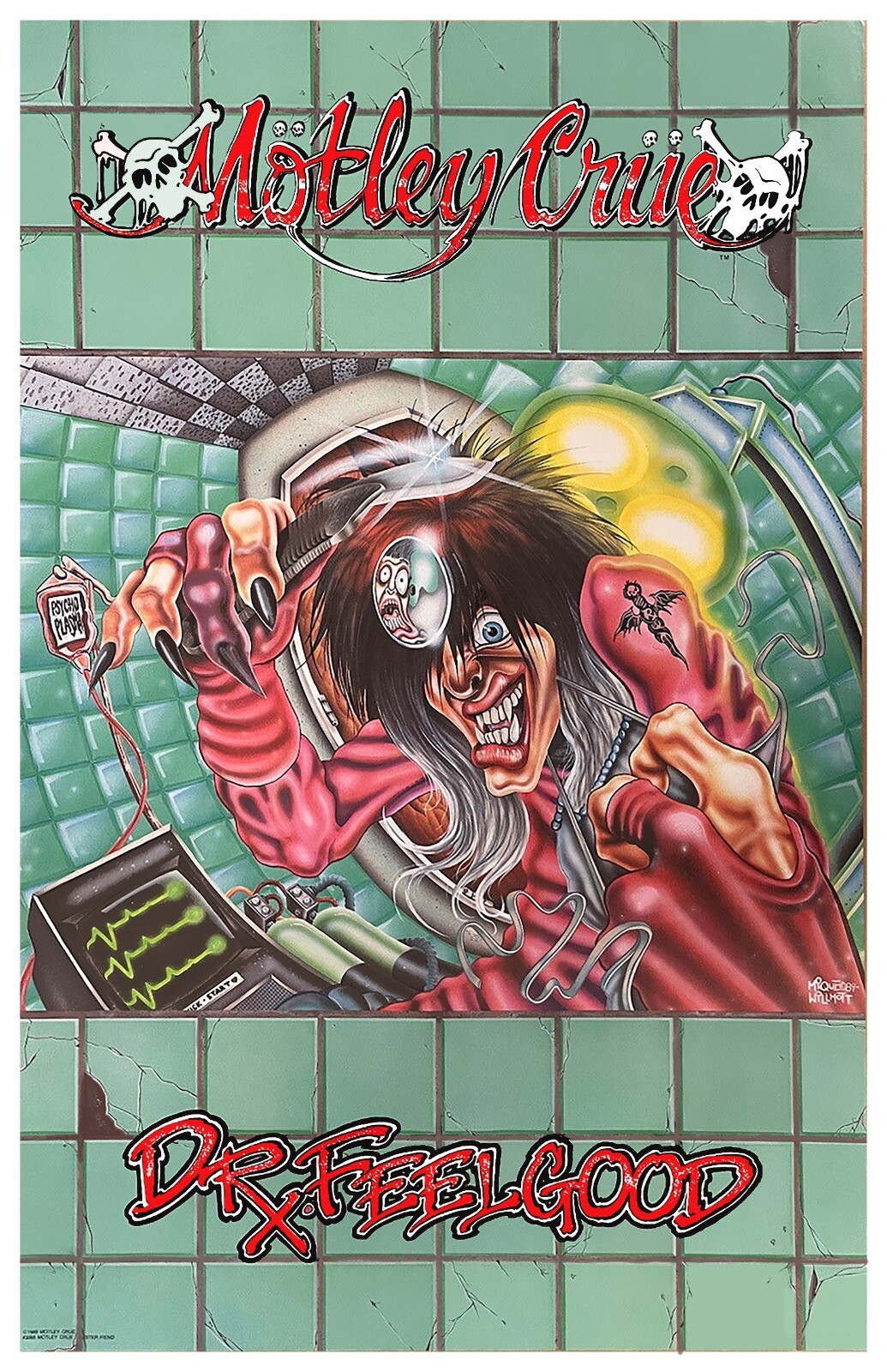 Motley Crue 1990 Dr Feelgood Concert Poster 11 X 17 Framed | eBay