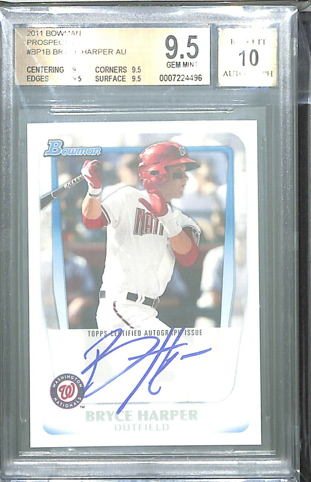 2011BowmanProspects ブライスハーパー BP1 2011 Bowman Prospects Bryce Harper #BP1 PSA 9 Mint | eBay