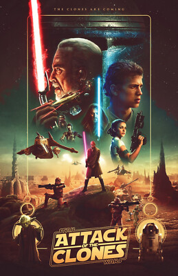 AA4209 Star Wars Episode II Attack of the Clones Film Green Movie Poster 11x17
