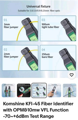 Komshine New Design KFI-45 Optical Fiber Identifier with 10MW VFL and LED Light
