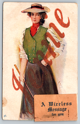 ◆おちゃ◆ c1930's Greetings From Port Henry NY, On Lake Champlain View