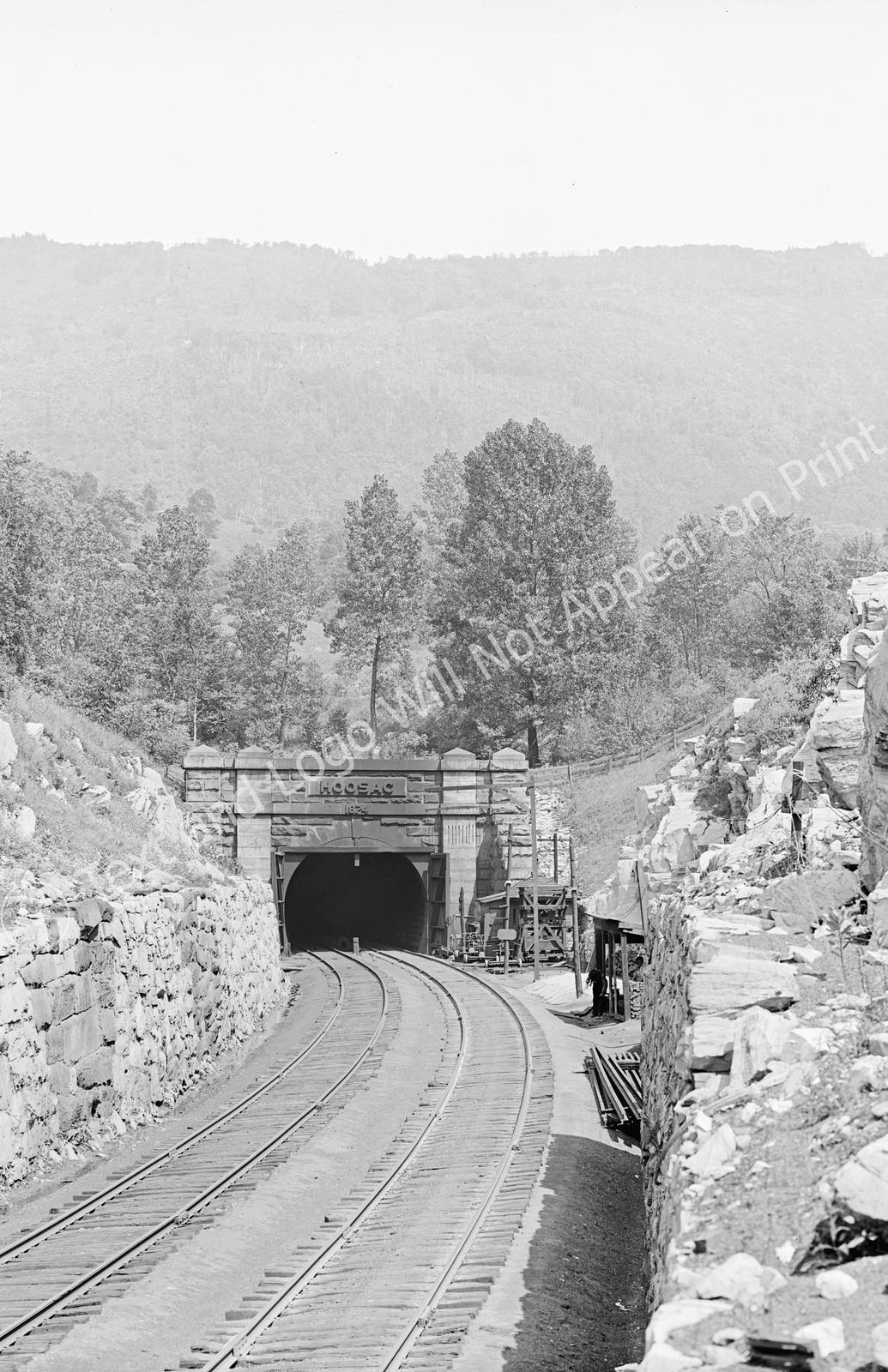 1910 West Portal, Hoosac Tunnel, North Adams, MA Old Photo 11" x 17" Reprint
