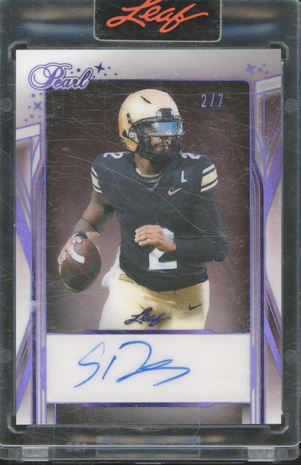 2025 Leaf Pearl Purple Shedeur Sanders Auto Autograph 2/7