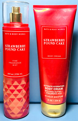 $$$AVE ~ STRAWBERRY POUND CAKE ~ 2PC GIFT SET ~ Bath & Body Works