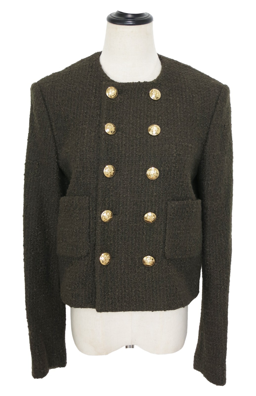 関税込 CELINE |chasseur jacket in tweed cashmere CELINE 3750$ “Chasseur” Jacket In Ecru Artisanal Tweed Size