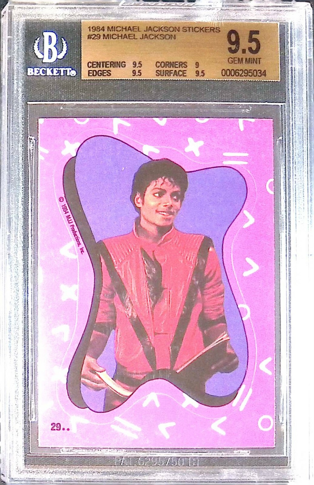 1984 Topps Michael Jackson Sticker #29 Beckett 9.5 | eBay