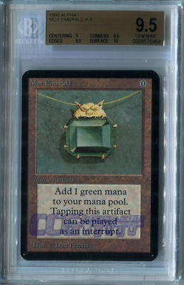Mox Emerald (Alpha) - BGS GEM MINT 9.5 (w/10 sub) MTG