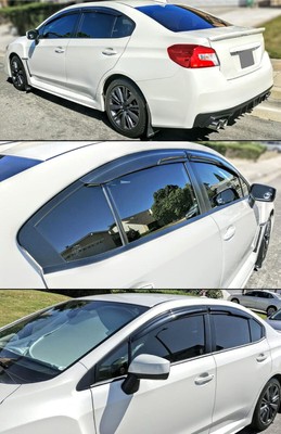 For 2015-2021 Subaru WRX STI 4pcs Mugen Window Sun Rain Visors Wind Defectors