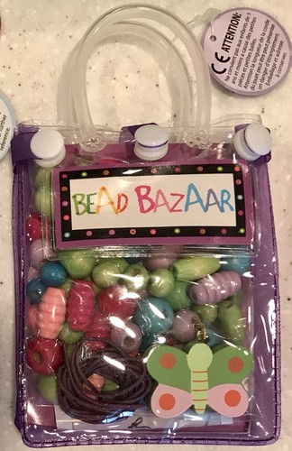 NWT 100 Wood Bead Bazaar Necklace & Charm Kit Bag ~ Stocking Stuffer Party Favor