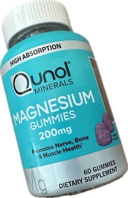 Qunol extra streng magnesium citrate gummies 200mg per serving 60pk 