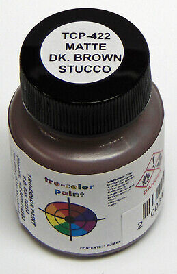 MATTE DK BROWN STUCCO TRU-COLOR AIR BRUSH READY PAINT HO O On30 Model RR TCP4222