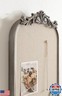 Kate and Laurel Arendahl Arch Pinboard, 13 x 25, Silver, Framed Arched Ornate Vintage Cork Board for Use as Motivational Vision Board or Wall Organizer