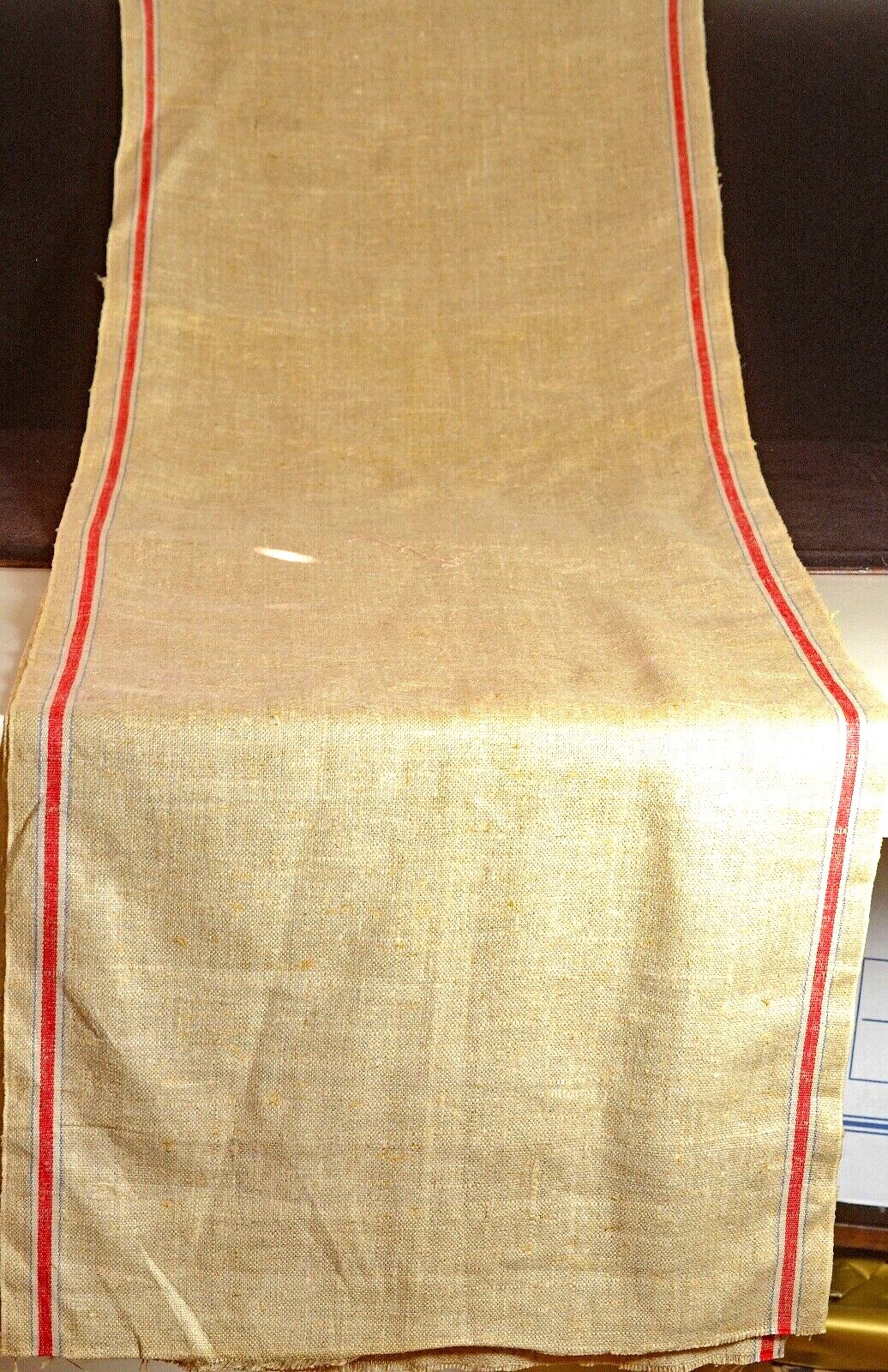 VINTAGE EUROPEAN HEAVY LINEN TOWELING FABRIC UU283