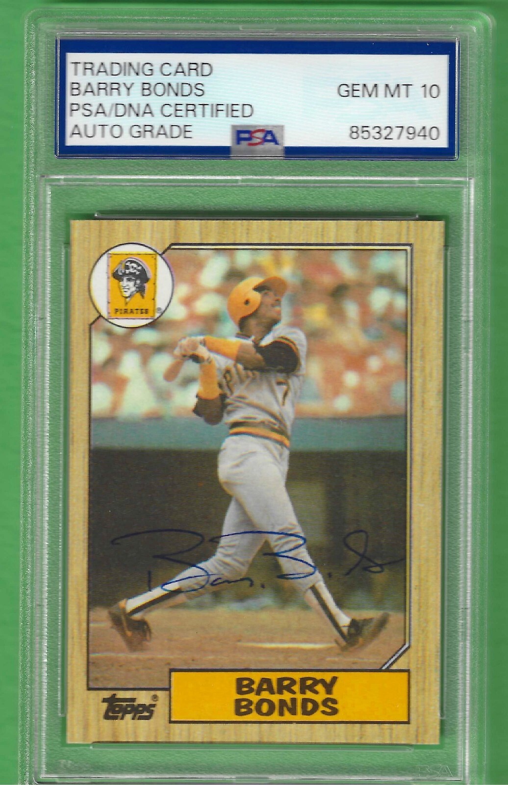Barry Bonds 1987 Topps #320 Rookie Pirates Auto Signed PSA Barry Bonds 1987 Topps #320 Rookie Pirates Auto Signed PSA
