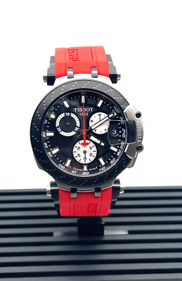 Tissot T Race Chronograph BlackDial Red Strap Men Watch T1154172705100