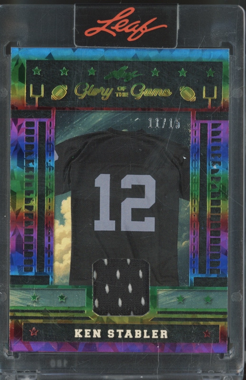 2025 Leaf Glory Of The Game Rainbow Crystal Ken Stabler Jersey 11/15
