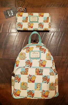 Loungefly Disney Friends Mint Backpack and Wallet NWT! Pooh Dumbo Marie Fox 💕 