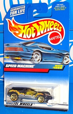 Hot Wheels 1999 Mainline Release #1088 Speed Machine Black w/ Gold 5DOTs