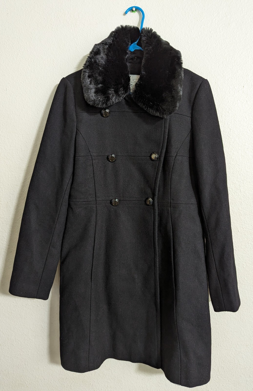 New Jessica Simpson sz M Wool Blend Faux Fur Collard Long New Jessica Simpson sz M Wool Blend Faux Fur Collard Long