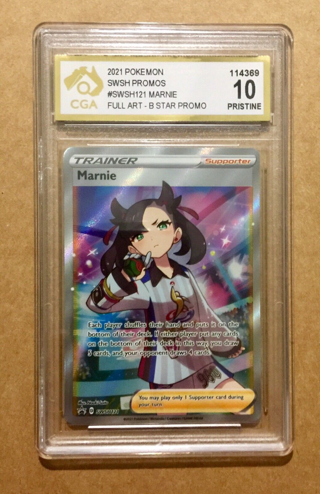 Pokemon English Marnie Full Art promo (PSA 10) 💥CGA10 Pokemon English Marnie Full Art promo (PSA 10) 💥CGA10