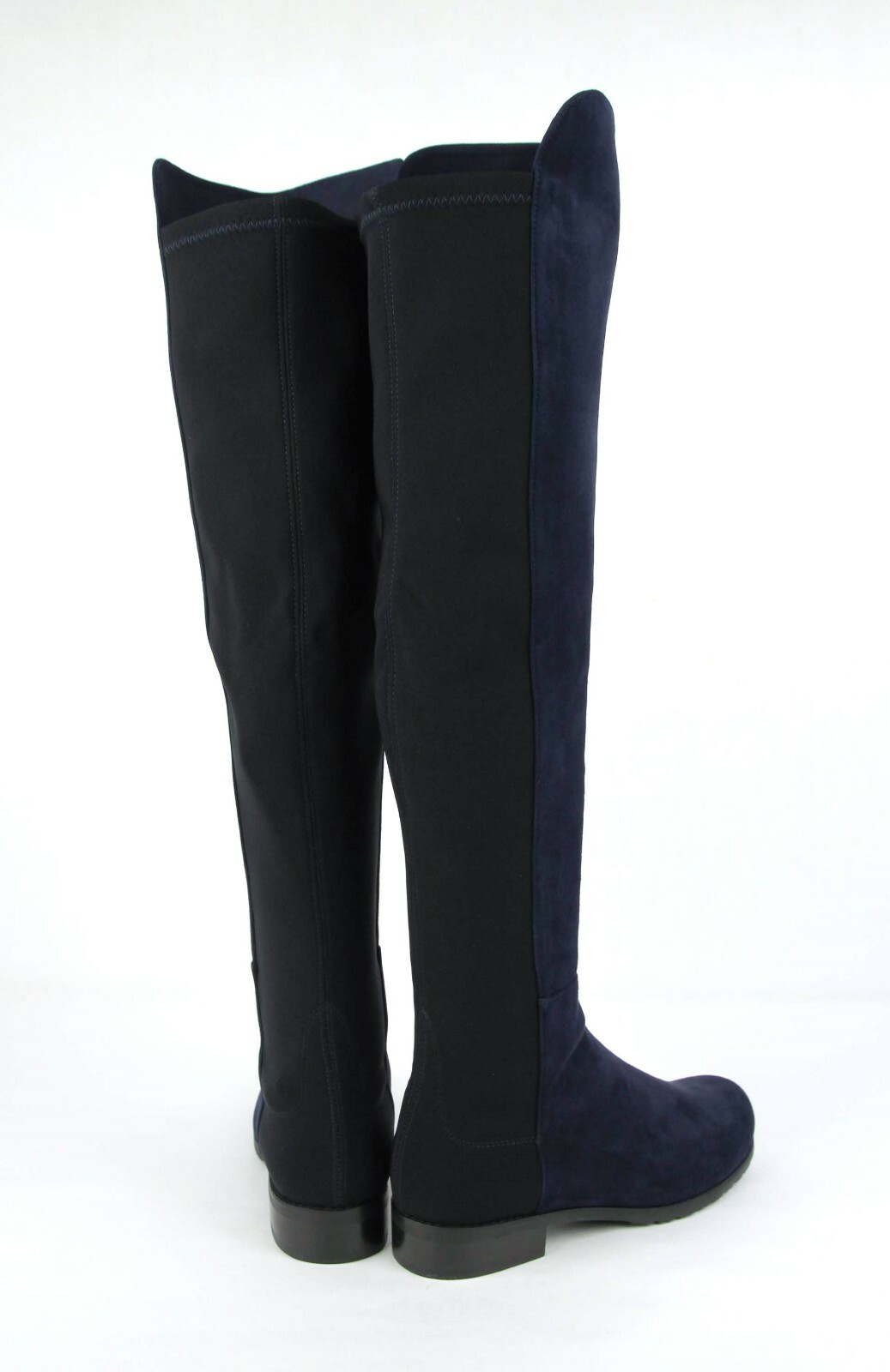 Pre-owned Stuart Weitzman $695  5050 Nice Blue Suede Knee Boot With Elastic Back