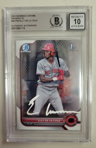 Elly De La Cruz 1st Bowman Chrome Rookie BCP50 Beckett 10
