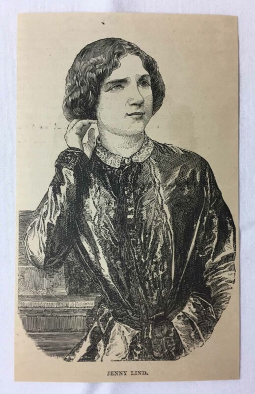 1886 magazine engraving~ NY opera singer JENNY LIND