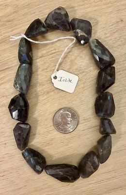 15 Iolite LARGE Nugget Faceted Gemstone Beads GORGEOUS