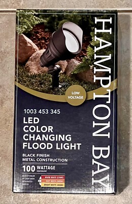 Hampton Bay LED Color Changing Flood Light Black Metal 100w Equivalent LV *NEW*