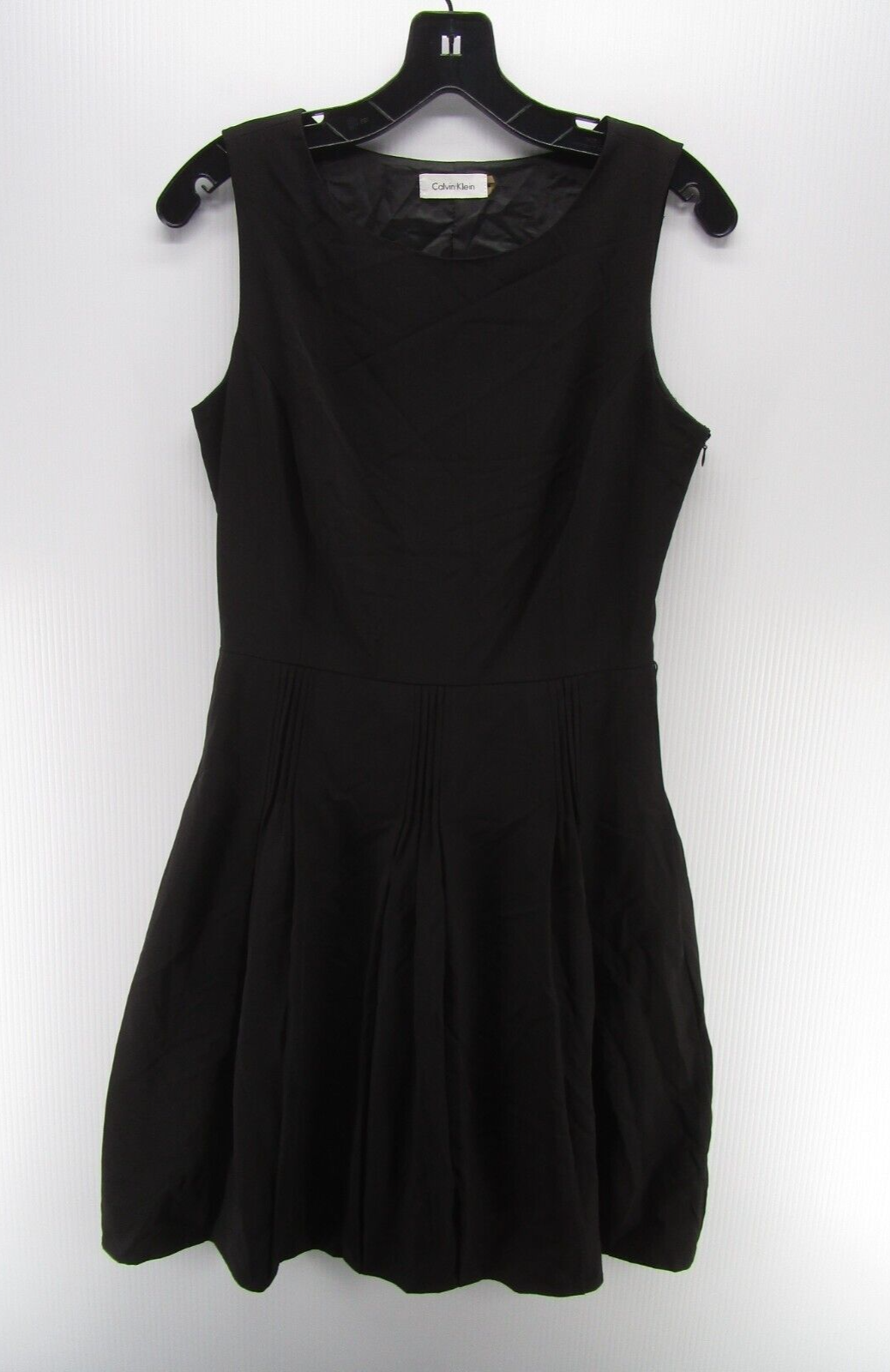 Calvin Klein Dress Women 4 Black Fit Flare Pleated
