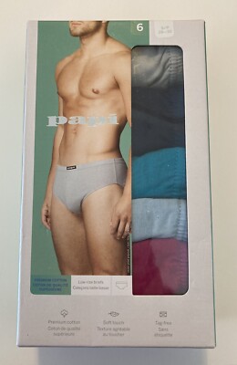 Papi Men's 6-Pack Premium Cotton Multicolor Low-Rise Tagfree Soft Touch Briefs