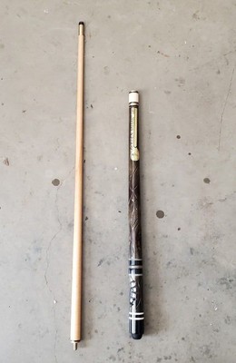 VINTAGE Golden Shark Custom Crafted Pool Cue , Carved Inlay wooden