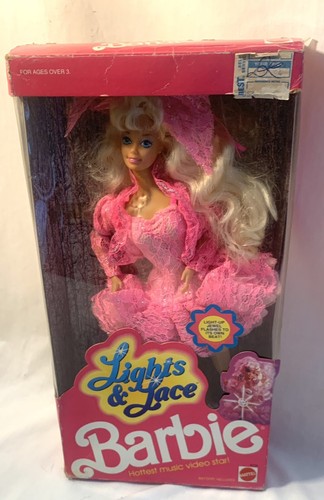 Mattel Lights And Lace Barbie 1990 Barbie Doll Mattel New
