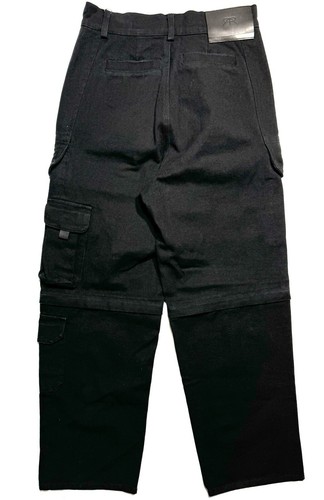 Pre-owned Rta Mens Multi Pocket Convertible Wide Leg Cargo Pants Black (msrp $595)